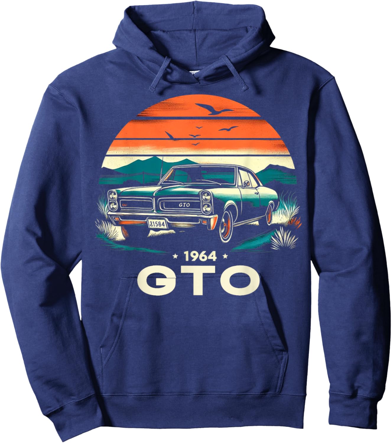 1964 64 GTO Classic Car Old School Muscle Vintage Car Hoodie - Hoodie | Navy