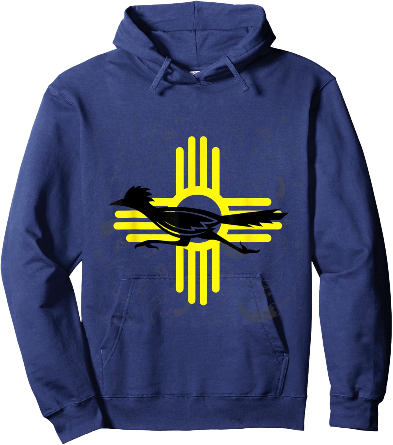 Southwestern New Mexico Spirit Road Runner Zia Chile Pepper Hoodie - Hoodie | Navy