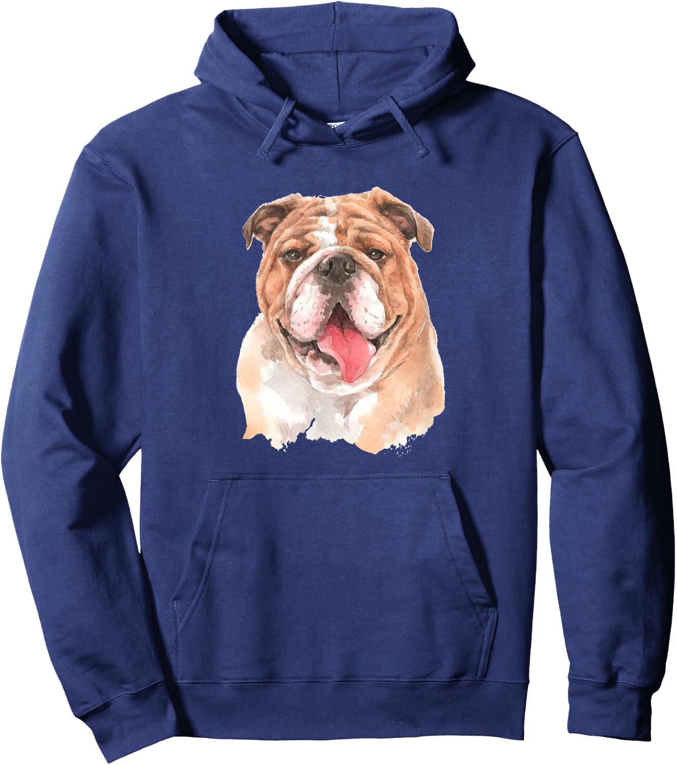 Funny Watercolor English Bulldog Men Women Girls Kids Hoodie - Hoodie | Navy