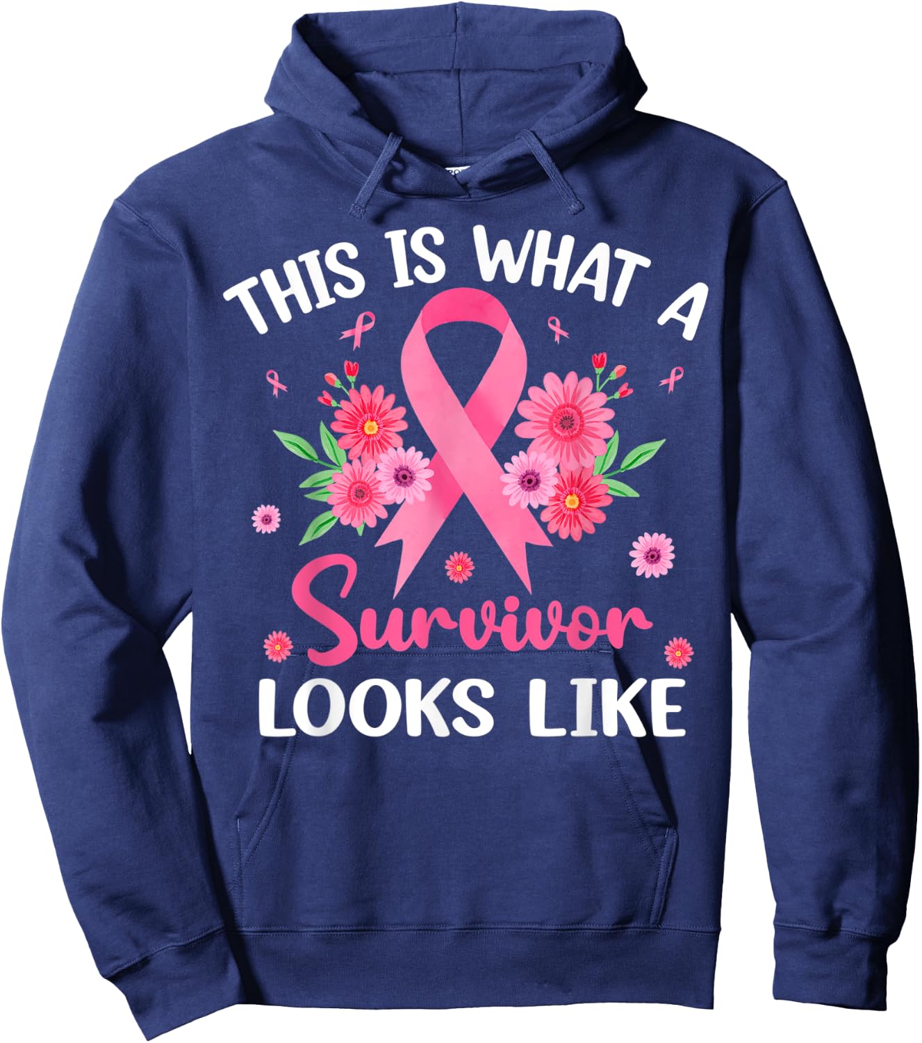 This Is What A Survivor Looks Like Pink Ribbon Breast Cancer Hoodie - Hoodie | Navy