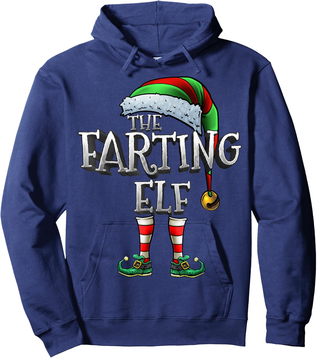 The Farting Elf Shirt Matching Family Christmas Farting Elf Hoodie - Hoodie | Navy