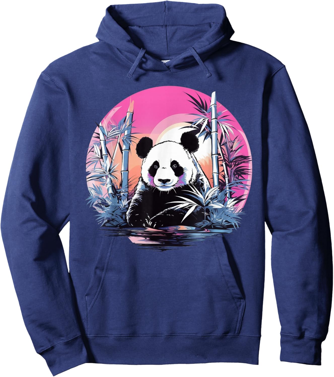 Vaporwave Panda Bear I Aesthetic Panda Hoodie - Hoodie | Navy