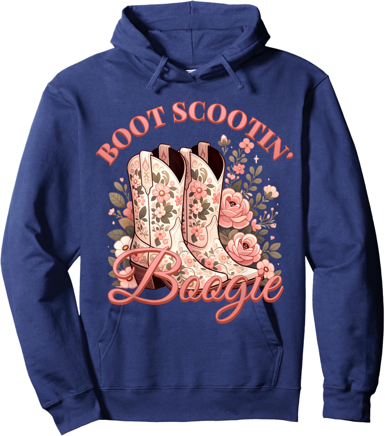 Boot Scootin’ Boogie Retro Vintage Western Cowboys Music Hoodie - Hoodie | Navy