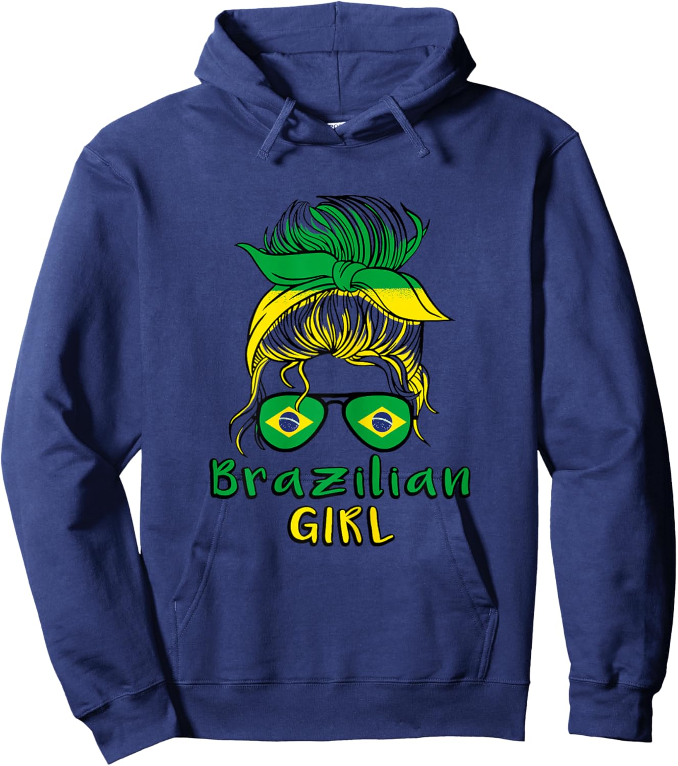 Brasilianisches Mädchen Brasilien Mädchen Brasilien Frauen Flagge Hoodie - Hoodie | Navy