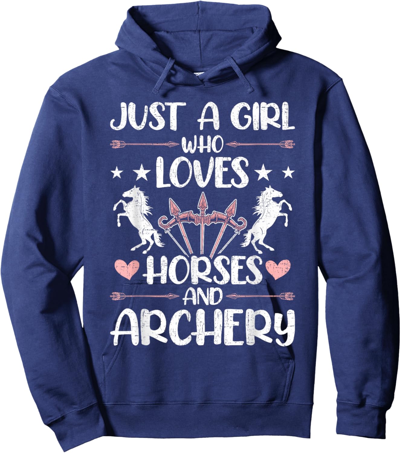 Girl Who Loves Horses And Archery Archers Bowhunter Hoodie - Hoodie | Navy
