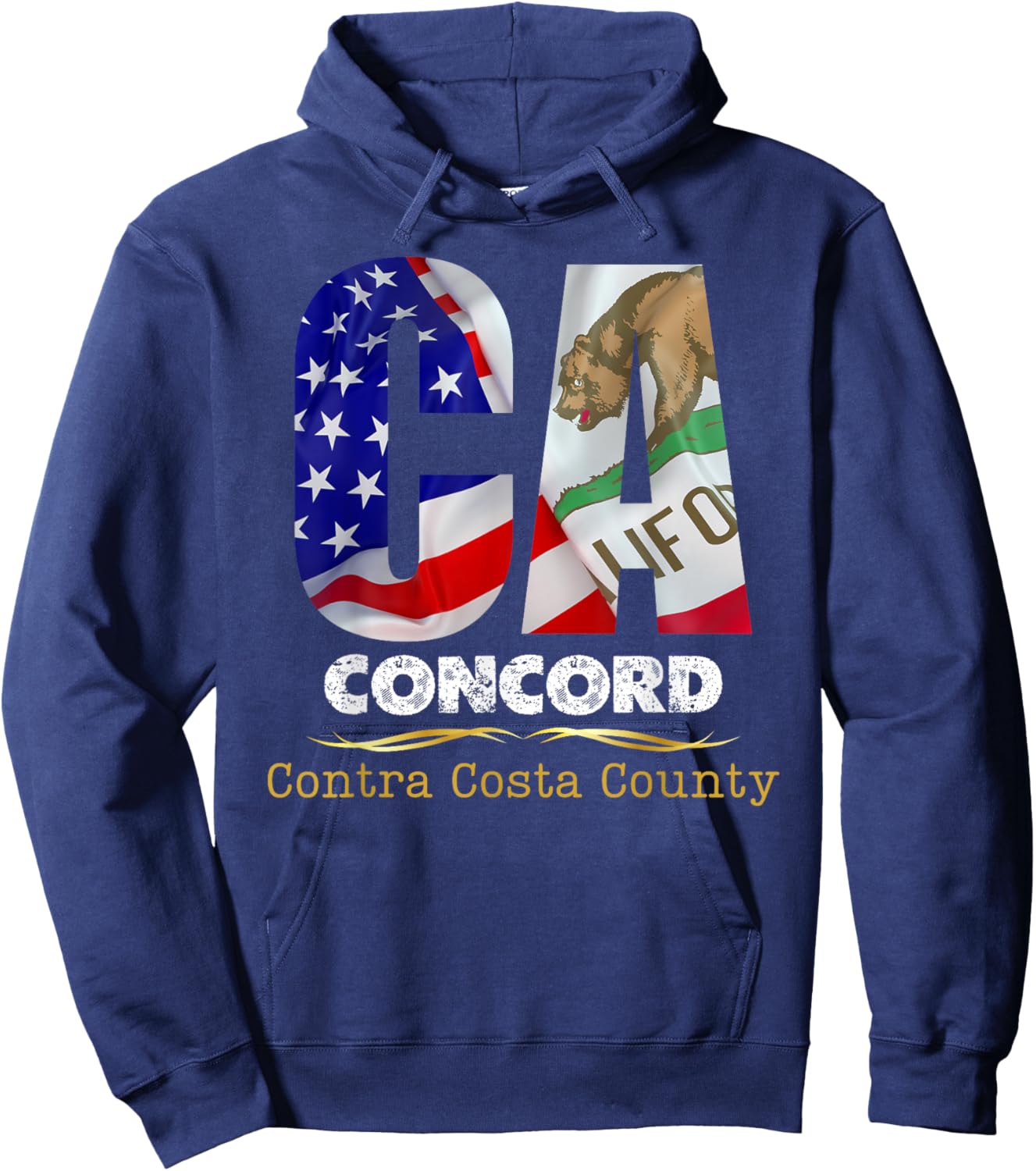 Concord, California CA, Authentic Popular City, , Small Hoodie - Hoodie | Navy