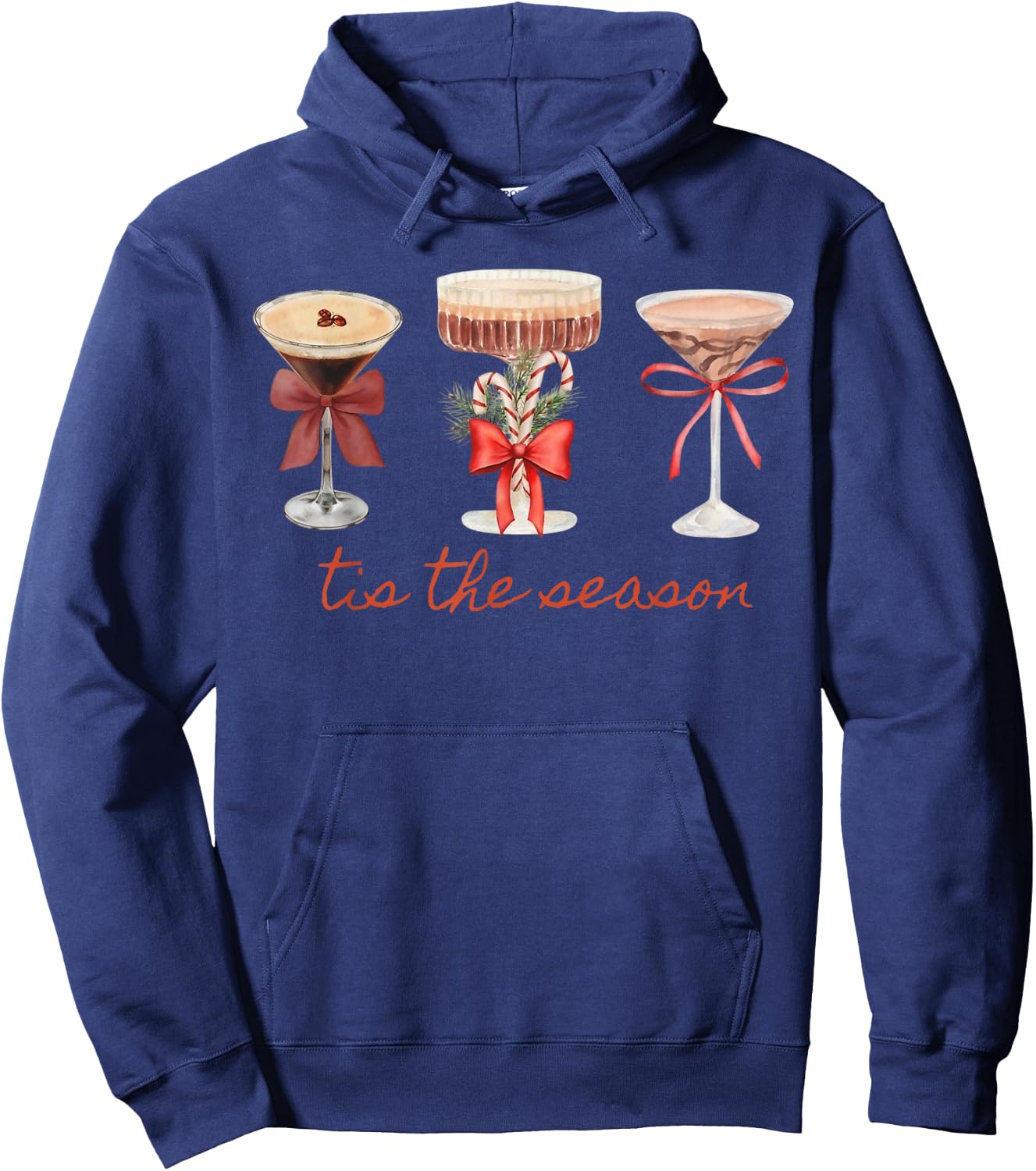 Tis The Season Espresso Martini Glasses Christmas Cocktail Hoodie - Hoodie | Navy