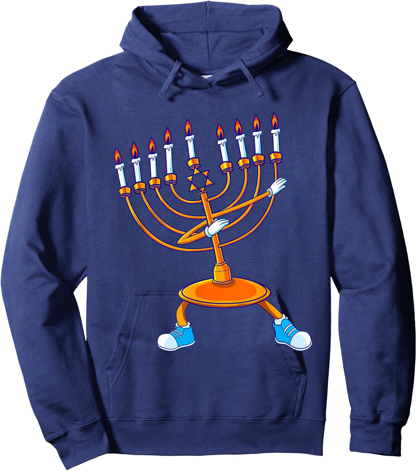 Dabbing Menorah Hanukkah Dancing Chanukah Kids Girls Boys Hoodie - Hoodie | Navy