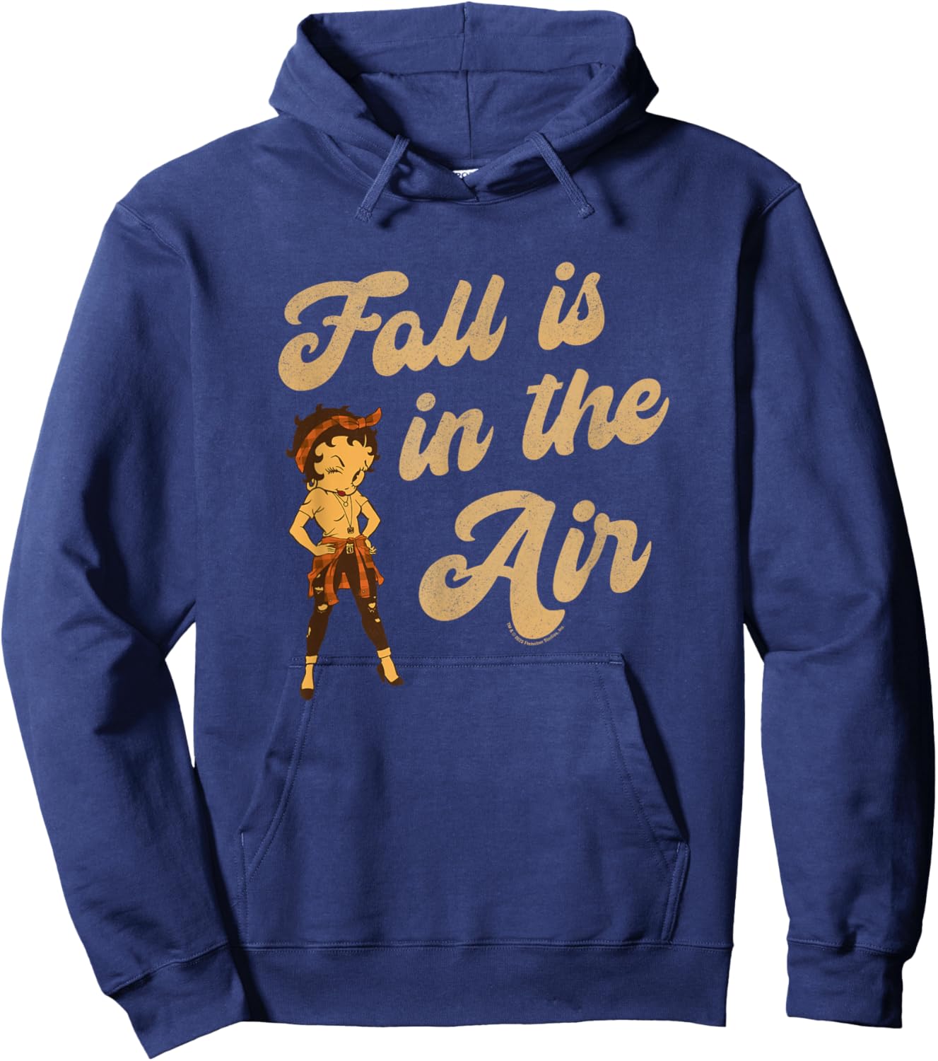 Betty Boop Seasonal Fall Is In The Air Woman Power Hoodie - Hoodie | Navy
