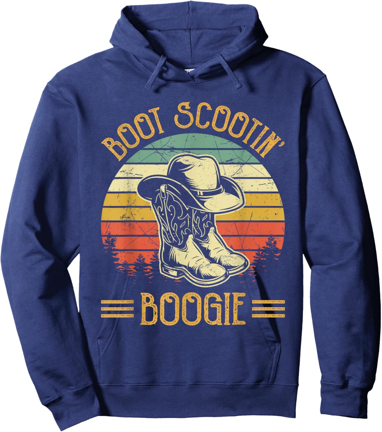 Cowboy Boots Boot Scootin’ Boogie Southern Western Hoodie - Hoodie | Navy