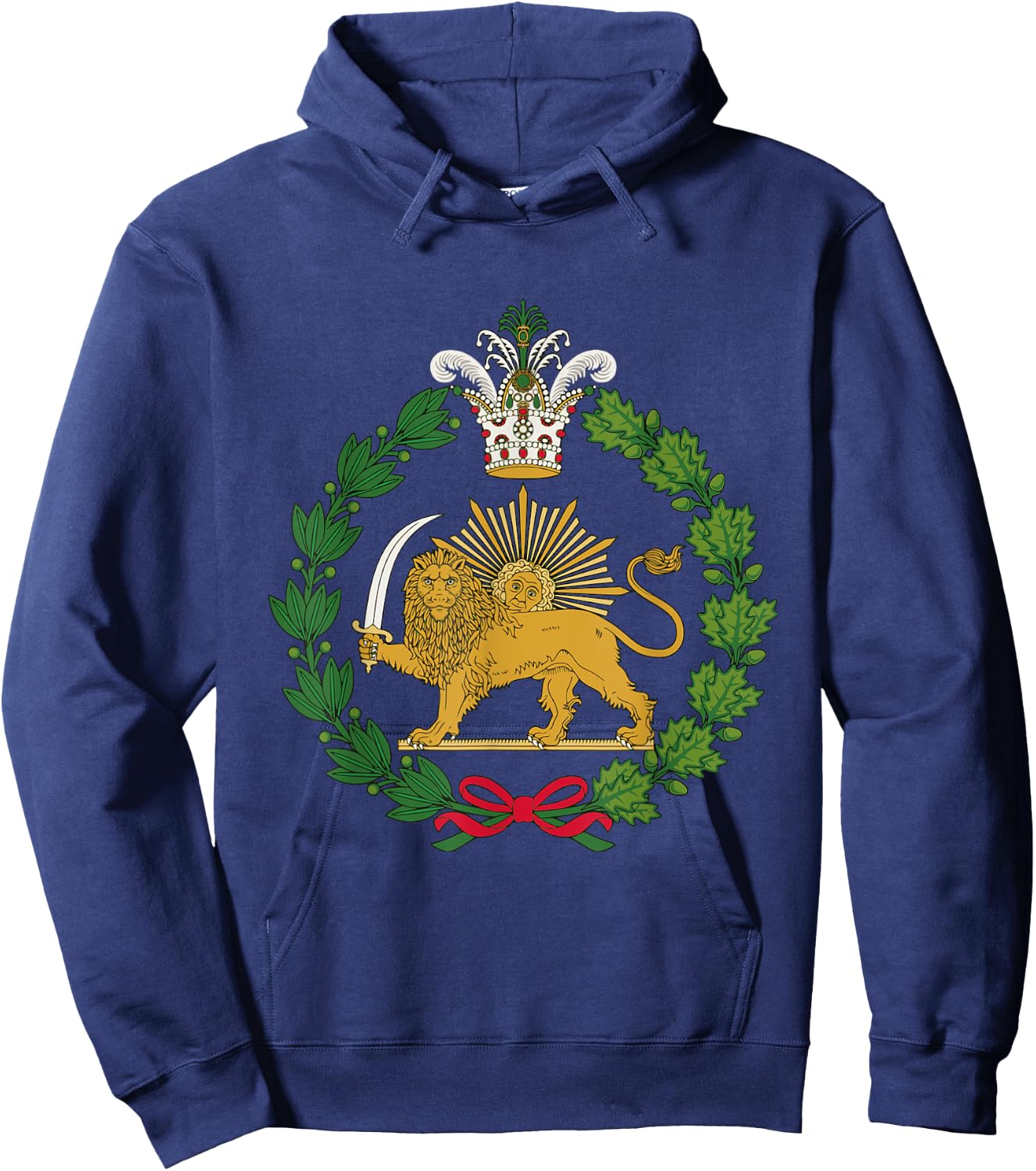 Shir o Khorshid Qajar Dynasty Imperial Emblem Persian Hoodie - Hoodie | Navy