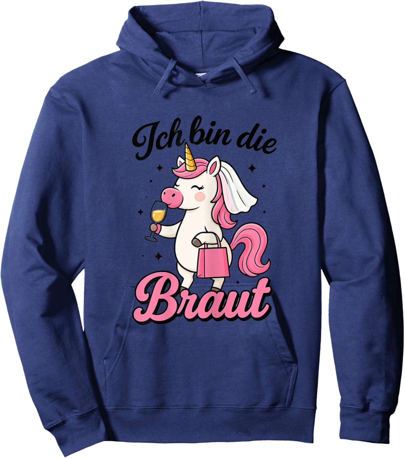 Ich bin die Braut Einhorn Junggesellenabschied Frauen JGA Hoodie - Hoodie | Navy