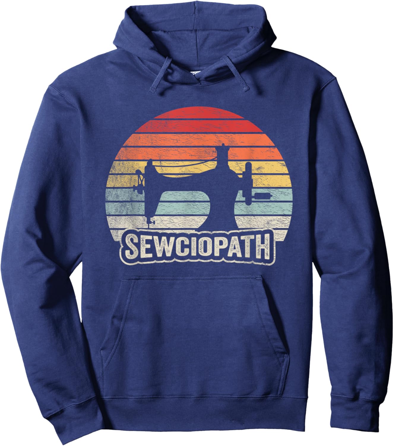 Vintage Sewciopath Funny Sewing Lover Quilter Sewing Machine Hoodie - Hoodie | Navy