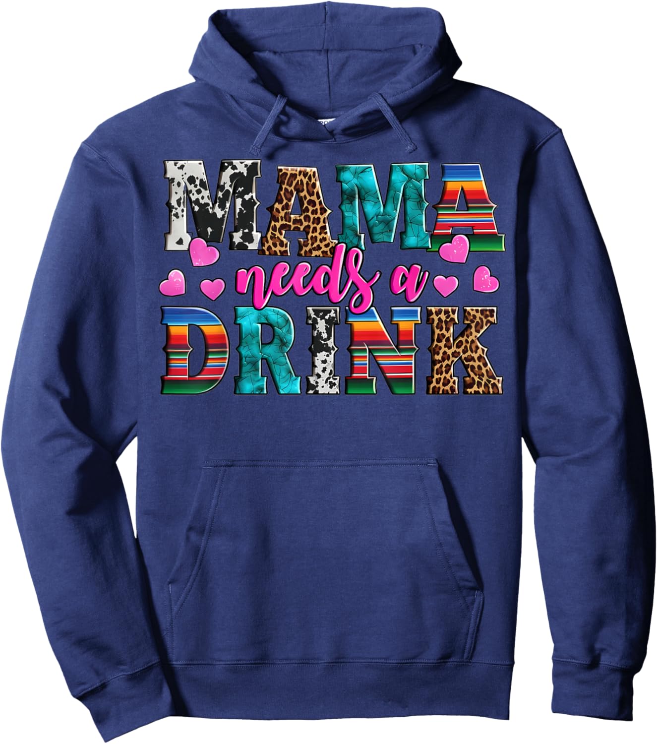 Western Mama Needs A Drink Mother's Day Beer Wine Lover Hoodie - Hoodie | Navy