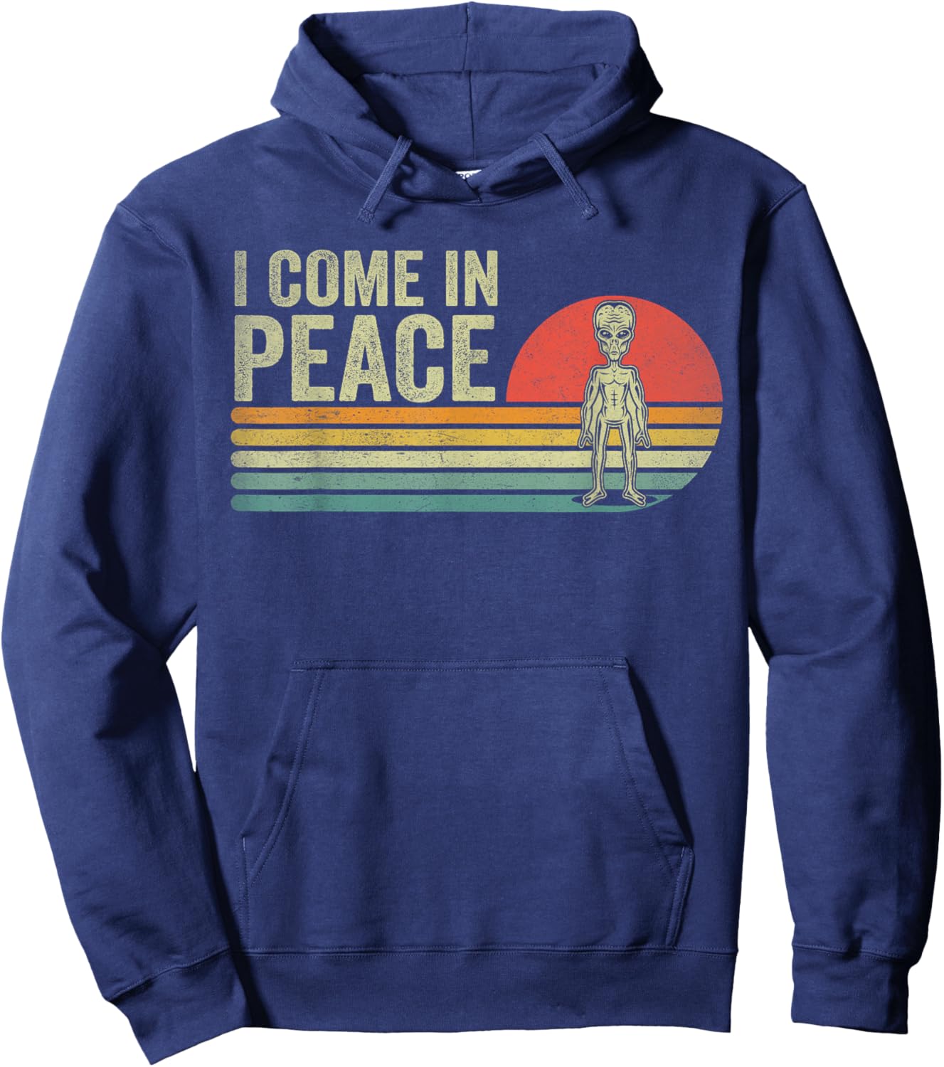 I Come In Peace im Peace Matching Couples Alien Hoodie - Hoodie | Navy