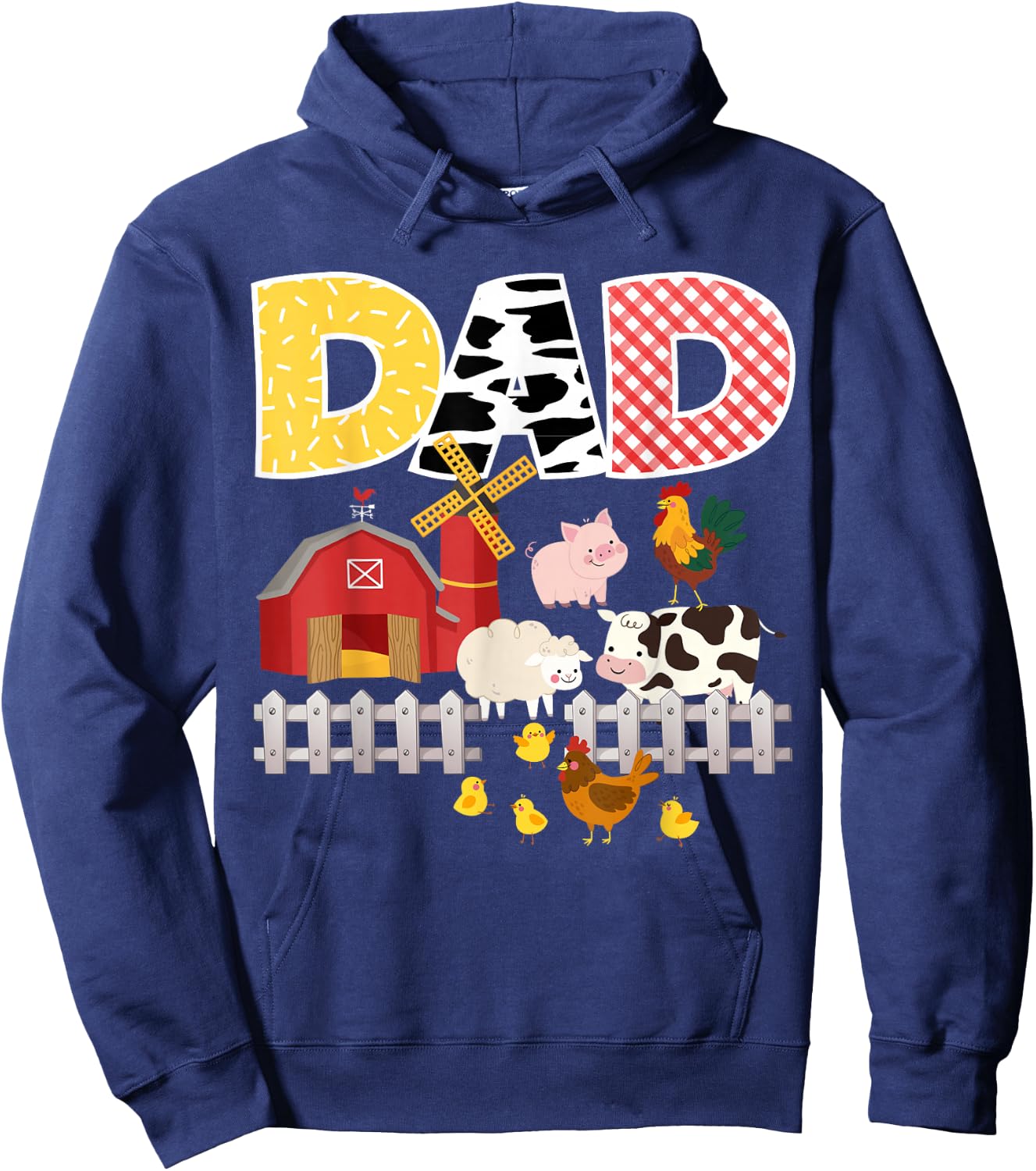 Dad Birthday Boy Farm Animal Farming Farmer Family B-Day Hoodie - Hoodie | Navy