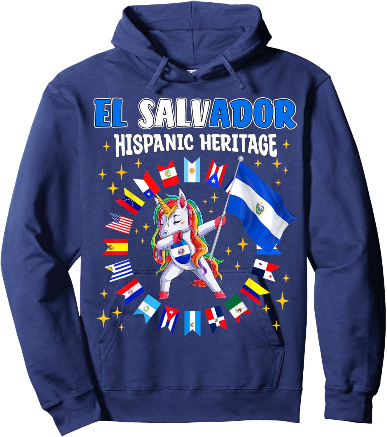 Hispanic Heritage Month El Salvador kids boys girls toddler Hoodie - Hoodie | Navy