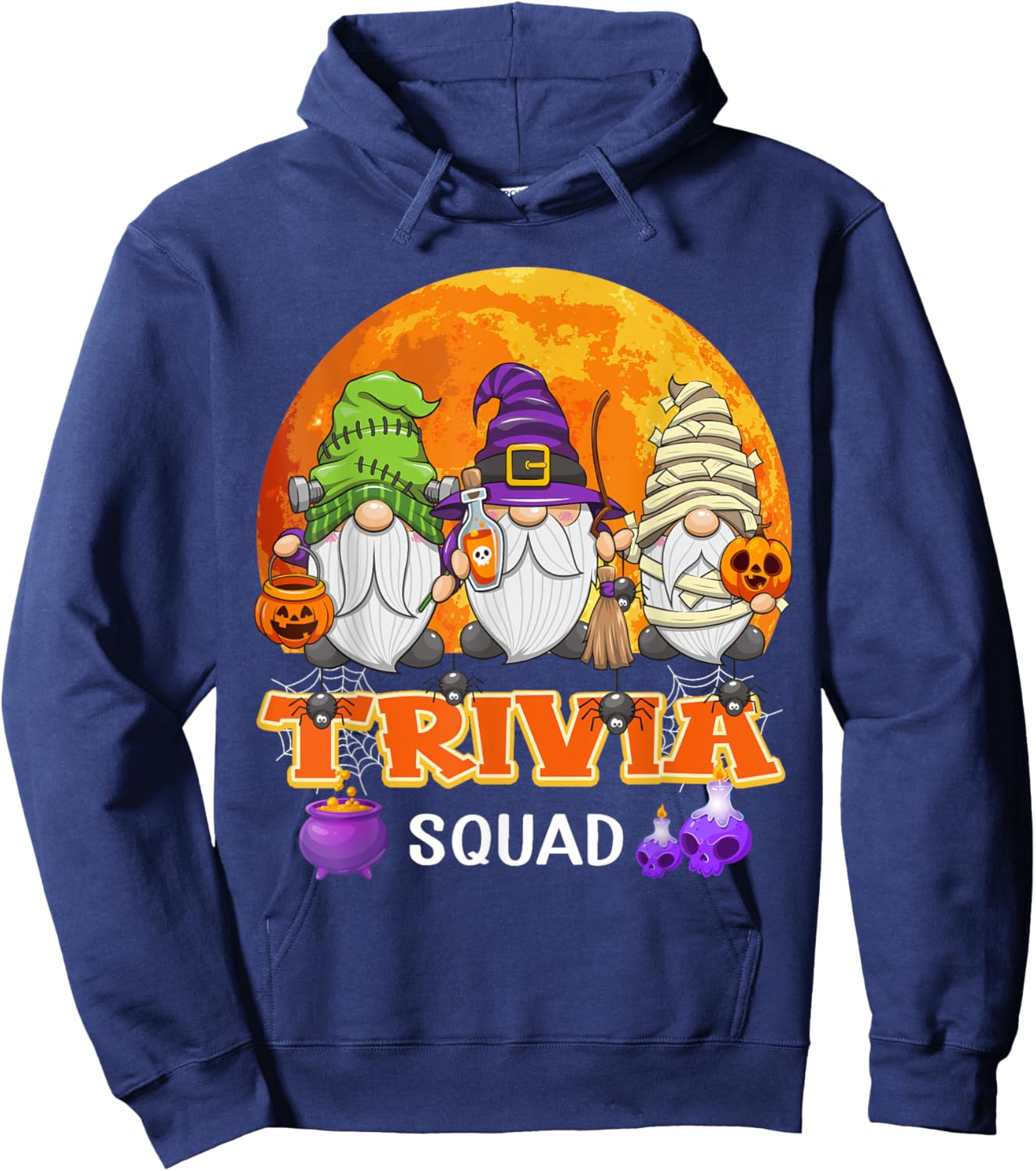 Trivia Squad Halloween Trivia Host Gnome Matching Hoodie - Hoodie | Navy
