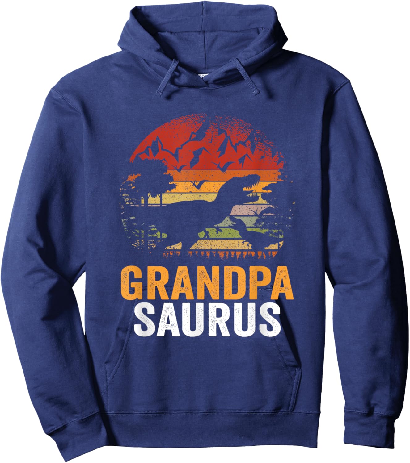 Grandpasaurus T Rex Dinosaur Grandpa Saurus Family Matching Hoodie - Hoodie | Navy