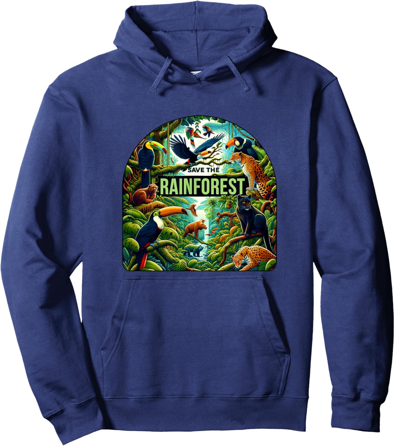 Save The Rainforest - Protect Wildlife Eco Conservation Hoodie - Hoodie | Navy