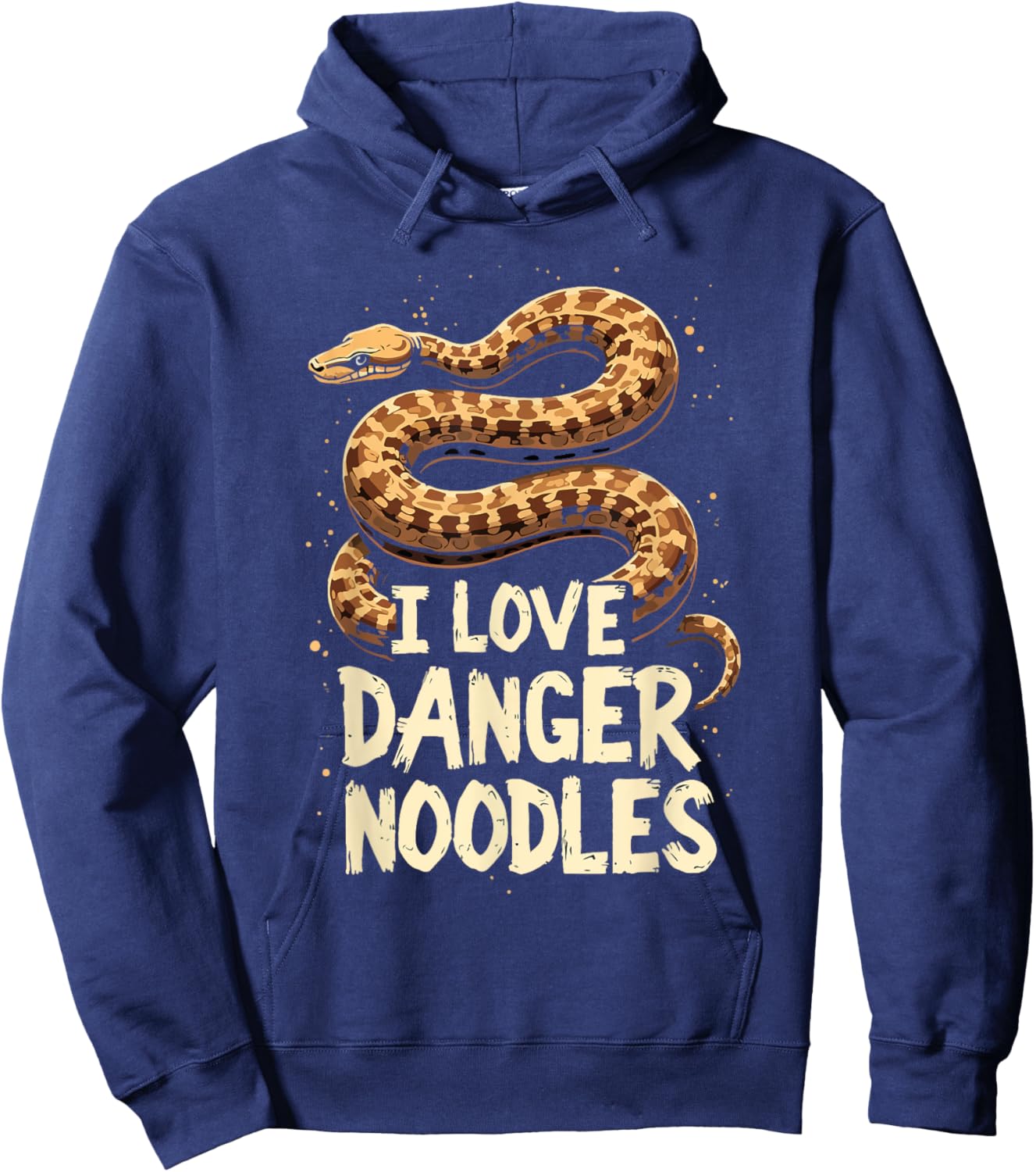 Ball Python Snake Lover Reptile I Love Danger Noodles Hoodie - Hoodie | Navy