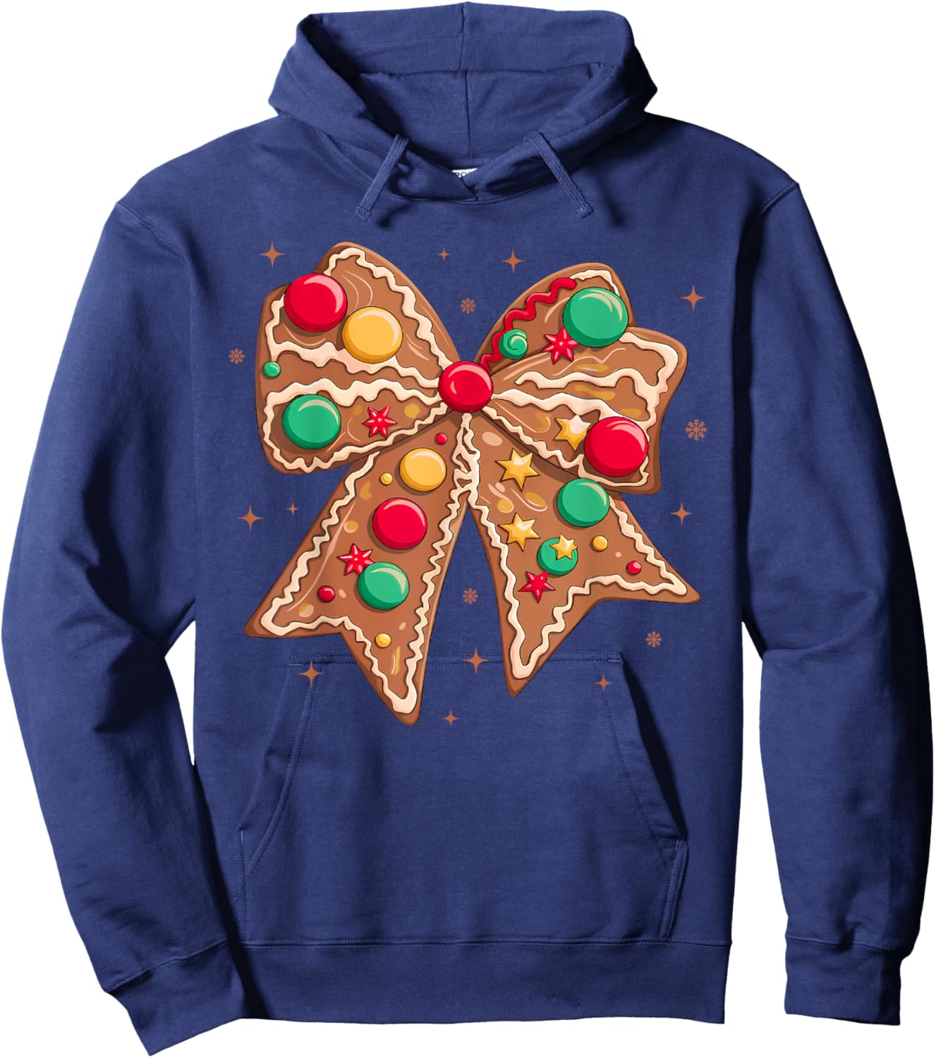 Christmas Gingerbread Coquette Bow Cookie Baking Women Girls Hoodie - Hoodie | Navy