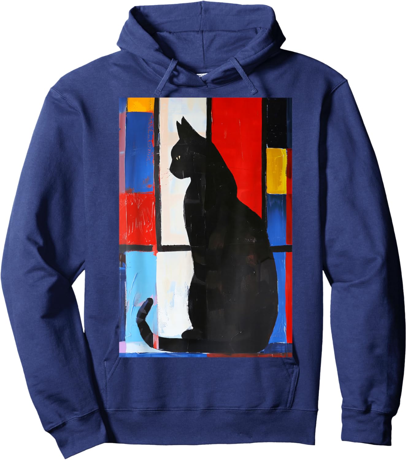 Cat Abstract Art Hoodie - Hoodie | Navy