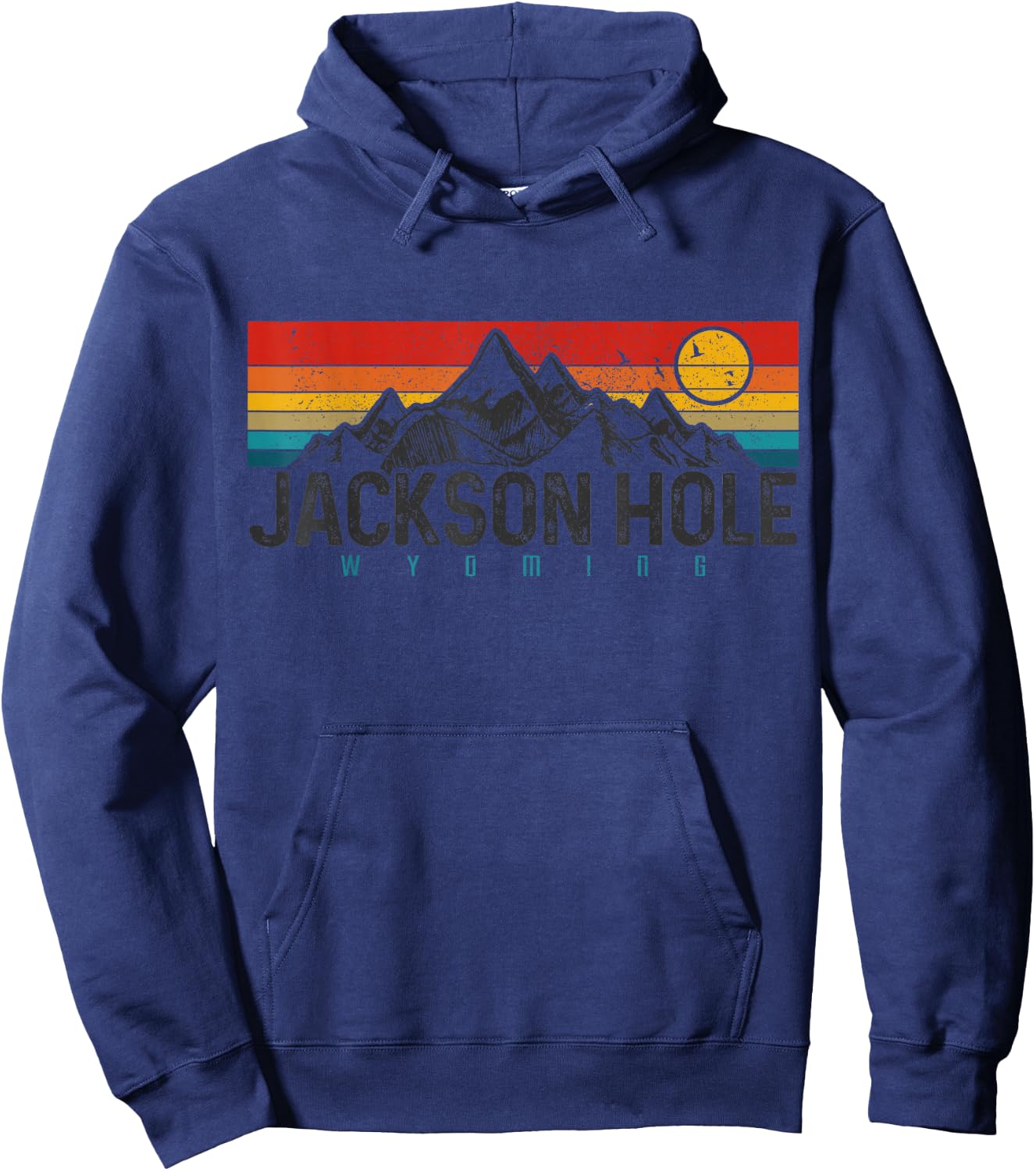 Jackson Hole Vintage Wyoming Mountains Pride Gift Hoodie - Hoodie | Navy