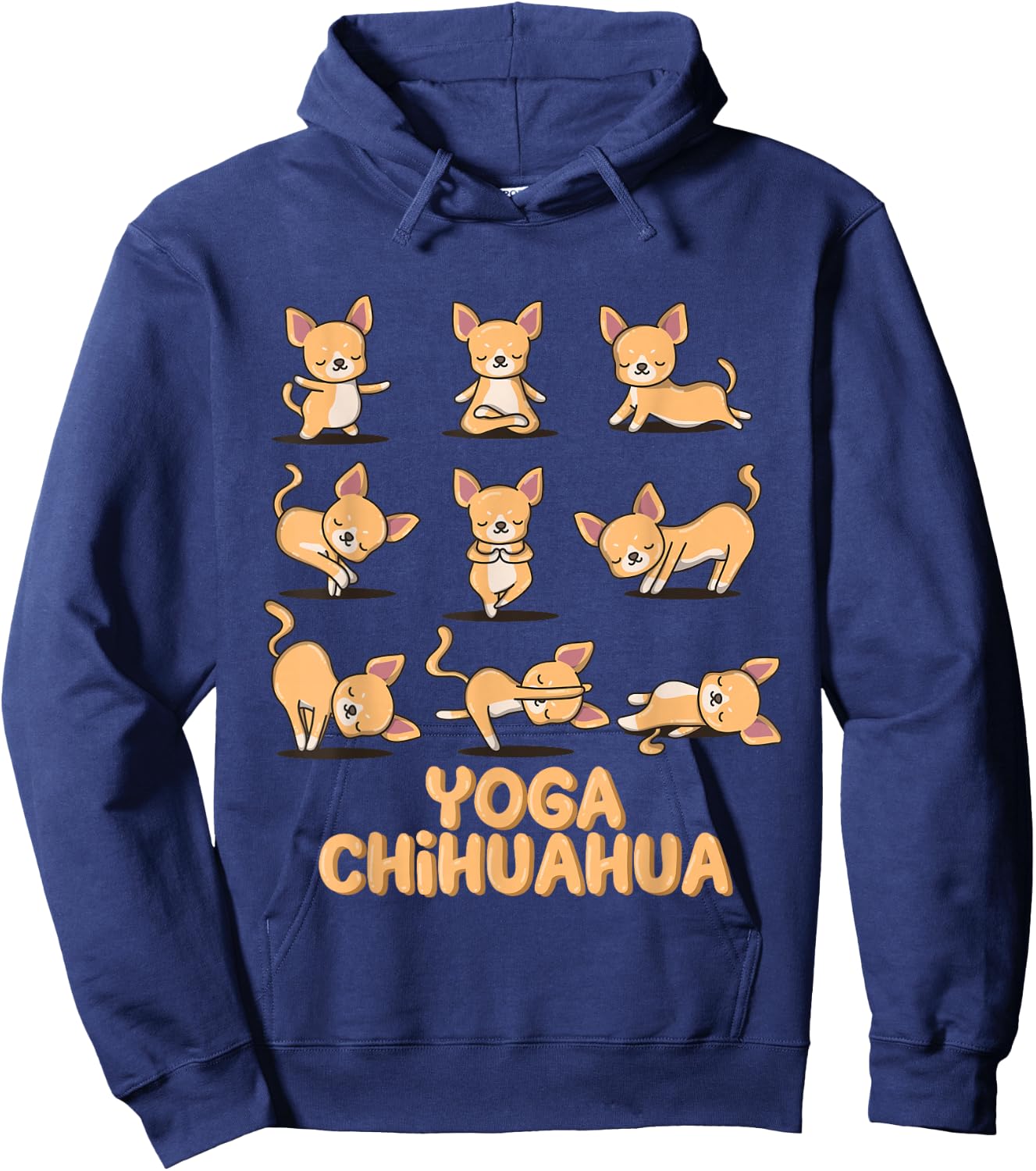 Chihuahua yoga shirt Chihuahua yoga pose meditation Hoodie - Hoodie | Navy