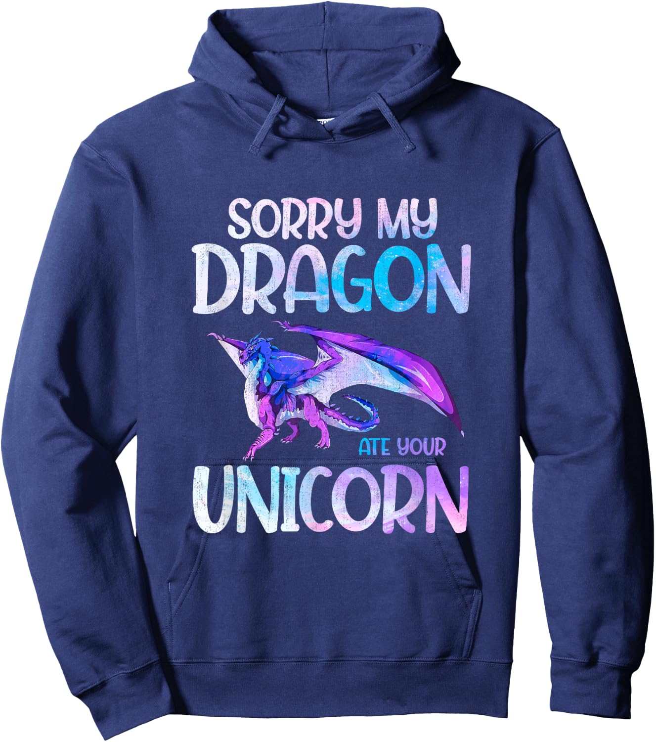 Sorry My Dragon Ate Your Unicorn Dragon Hoodie - Hoodie | Navy