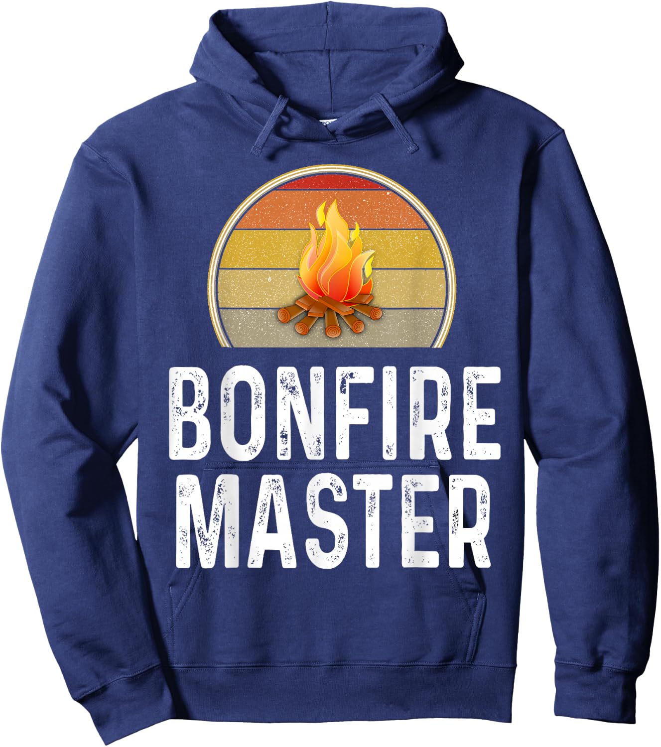 Funny Bonfire Master Drunk Camping Campfire Outdoor Retro Hoodie - Hoodie | Navy