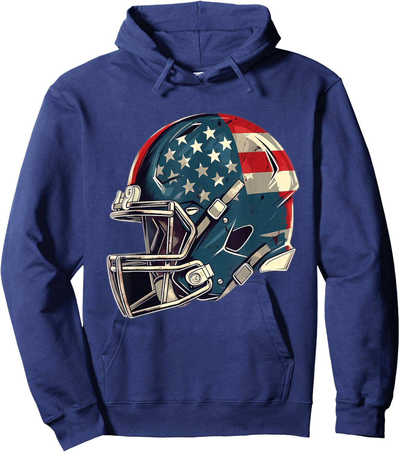 Patriotic Football 4th of July USA American Flag Boys Teens Hoodie - Hoodie | Navy