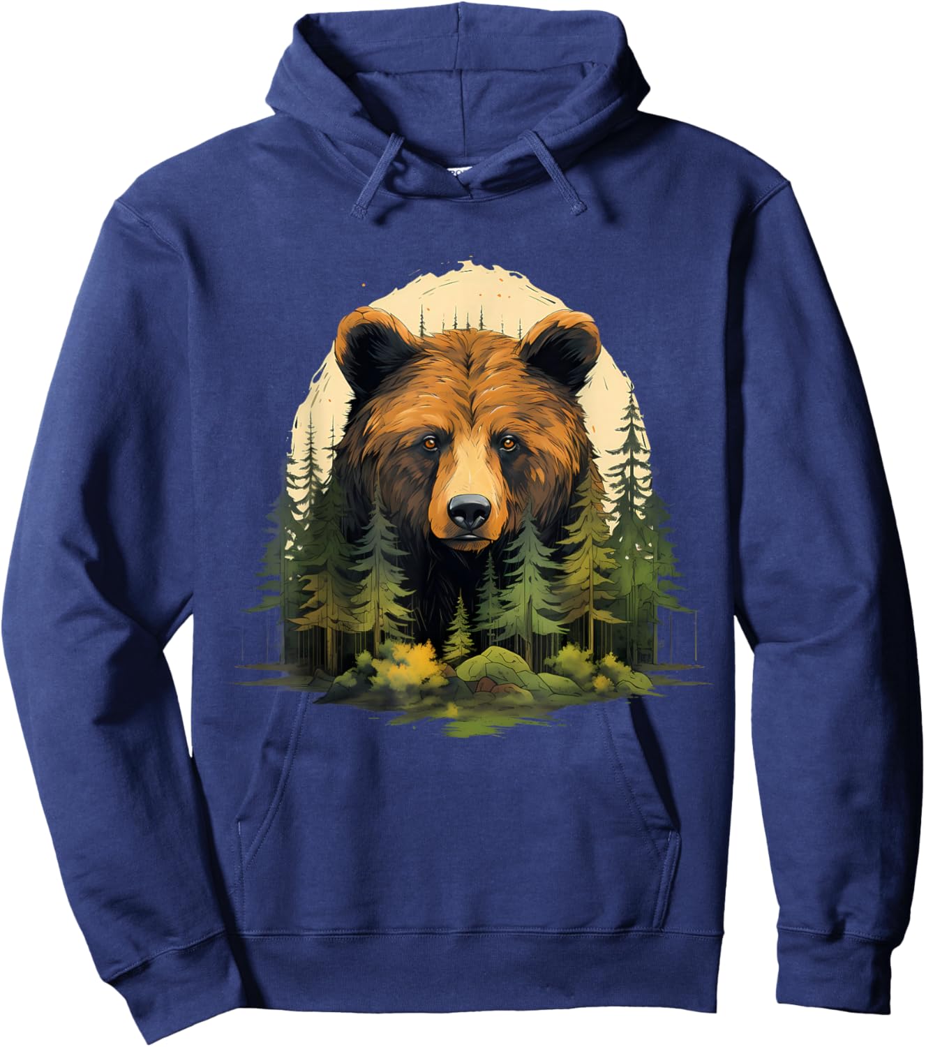 Bear Portrait Forest Animal Art Artwork Forest Wildlife Hoodie - Hoodie | Navy
