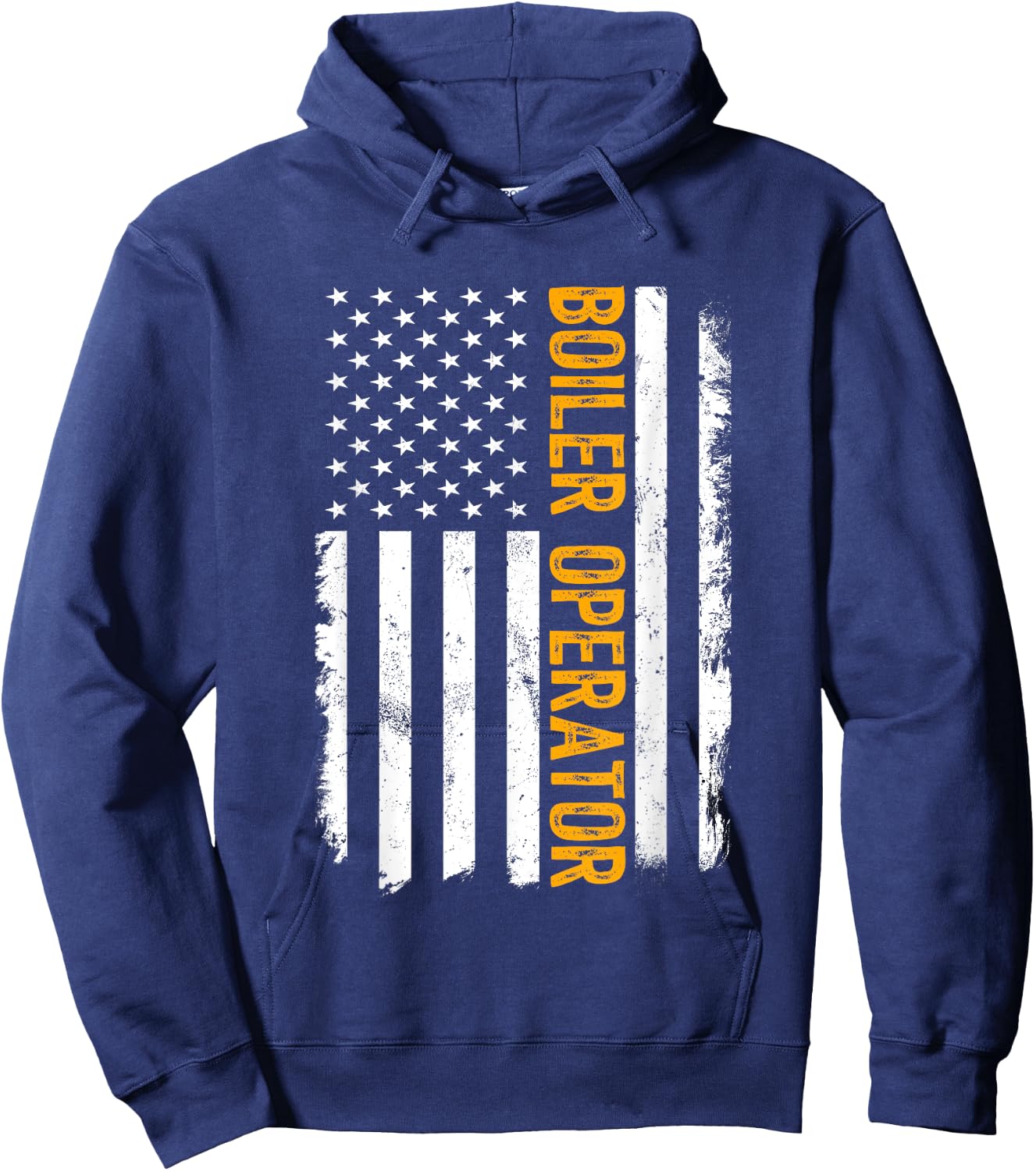 Boiler Operator Job, American Flag Boiler Operators Career Hoodie - Hoodie | Navy