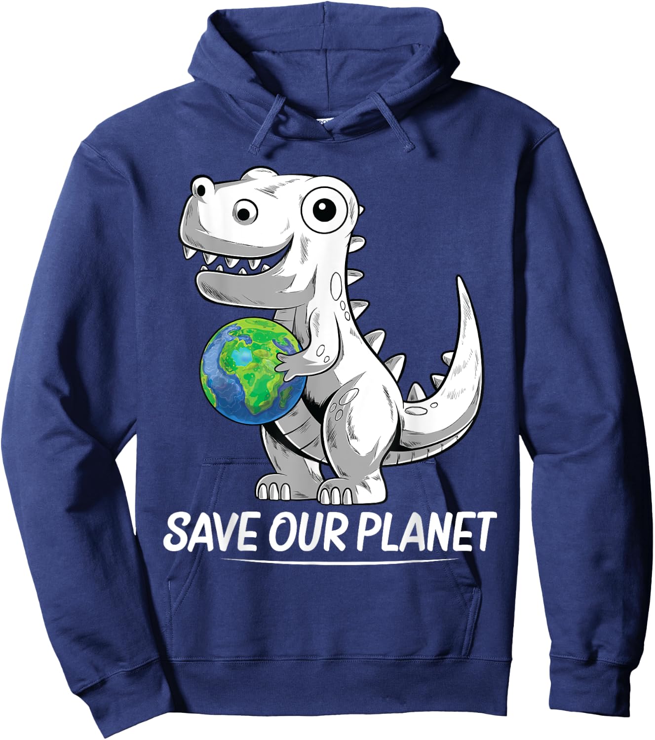 Save our Planet Earth Day 2021 Trex Environment kidsToddler Hoodie - Hoodie | Navy