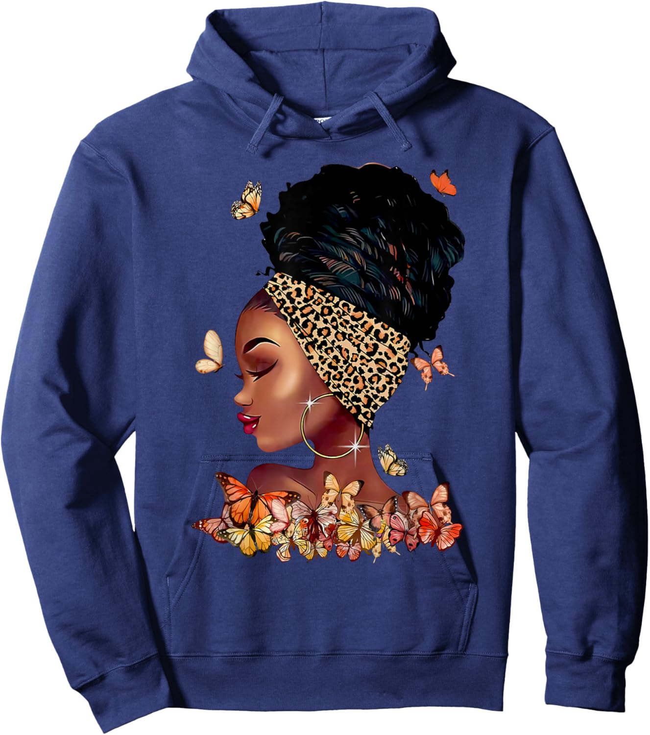 Black Girl Magic Afro Melanin Queen African American Women Hoodie - Hoodie | Navy