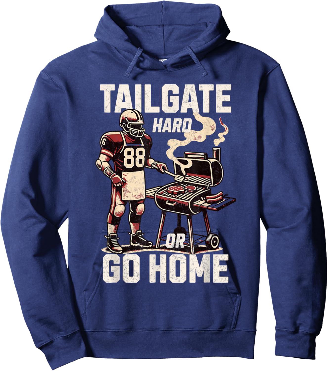 Tailgate Party American Football Player Men Funny Grill Hoodie - Hoodie | Navy