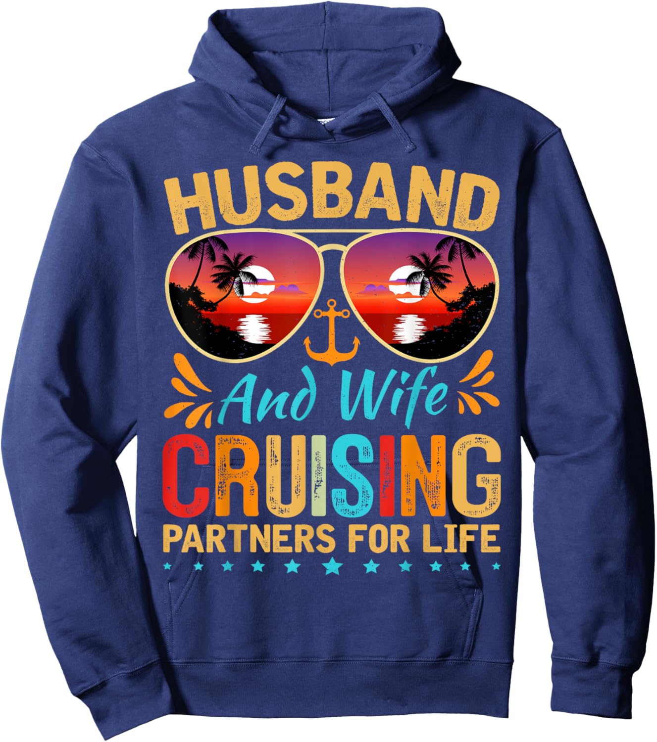 Husband Wife Cruising 2025 Cruise Vacation Couples Trip Hoodie - Hoodie | Navy