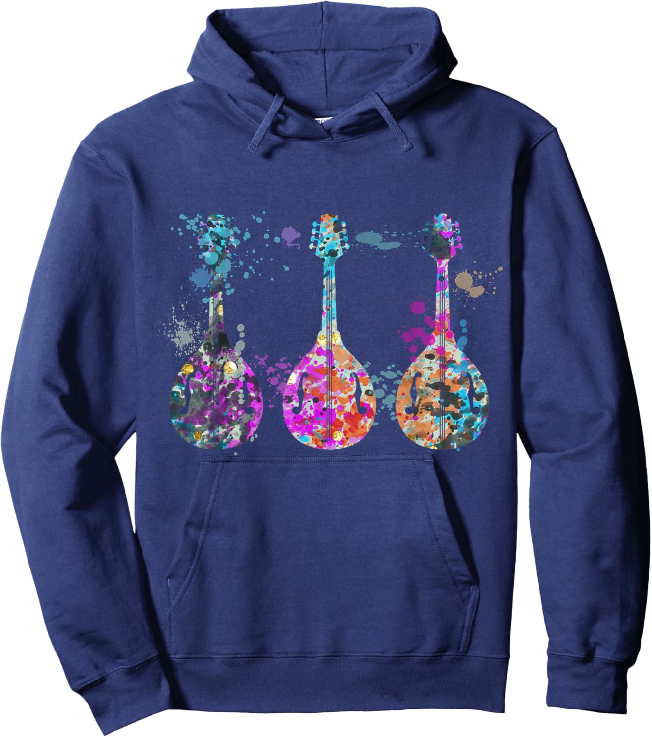 Mandolin Instrument Silhouette Mandolins Hoodie - Hoodie | Navy