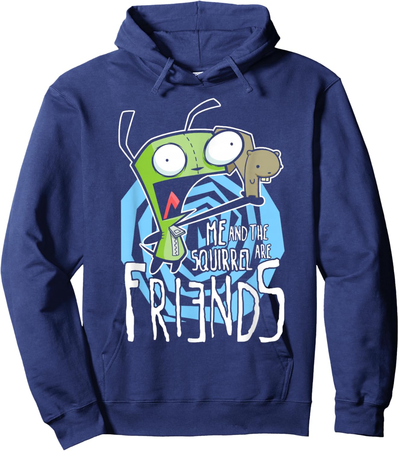Invader Zim G.I.R Me and The Squirrel are Friends Funny Logo Hoodie - Hoodie | Navy