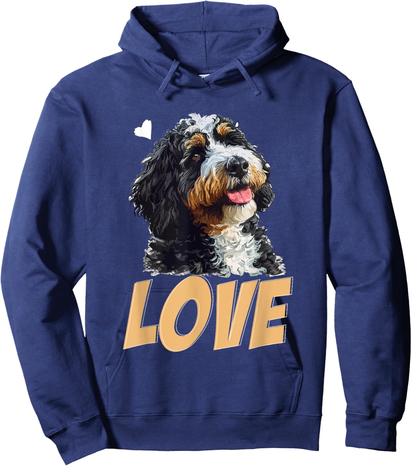 Bernedoodle Dog Breed Pet LOVE Men Women Girls Kids Hoodie - Hoodie | Navy