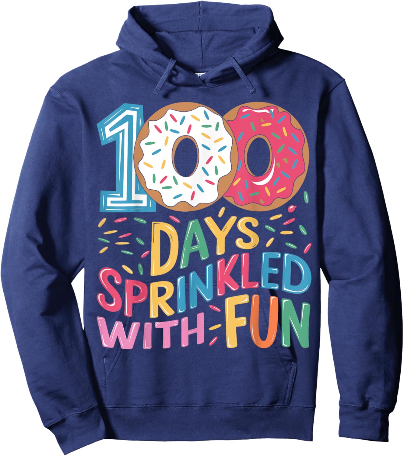 100 Days of School Girls Kindergarten 100th Day of School Hoodie - Hoodie | Navy