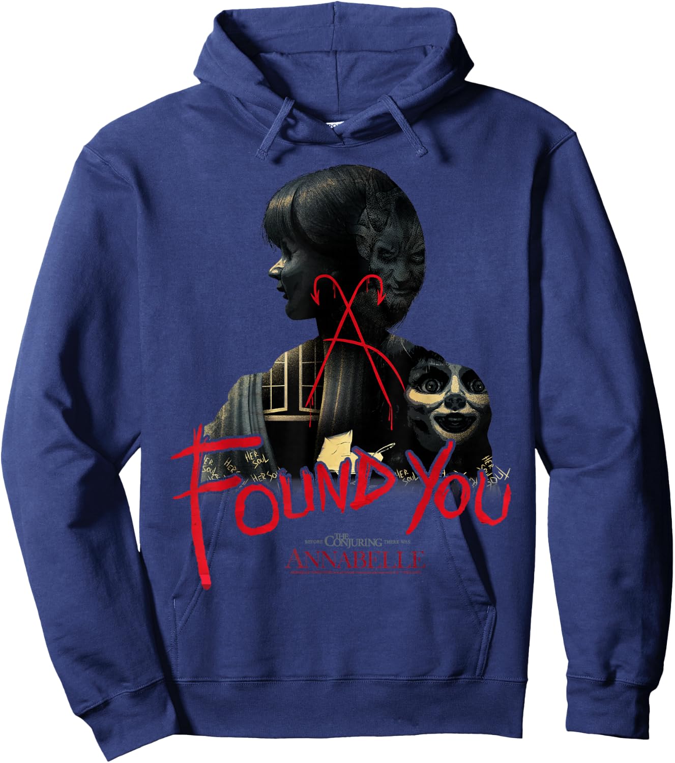 Annabelle -Adults Classic Fit Short Sleeve - Black - Small Hoodie - Hoodie | Navy