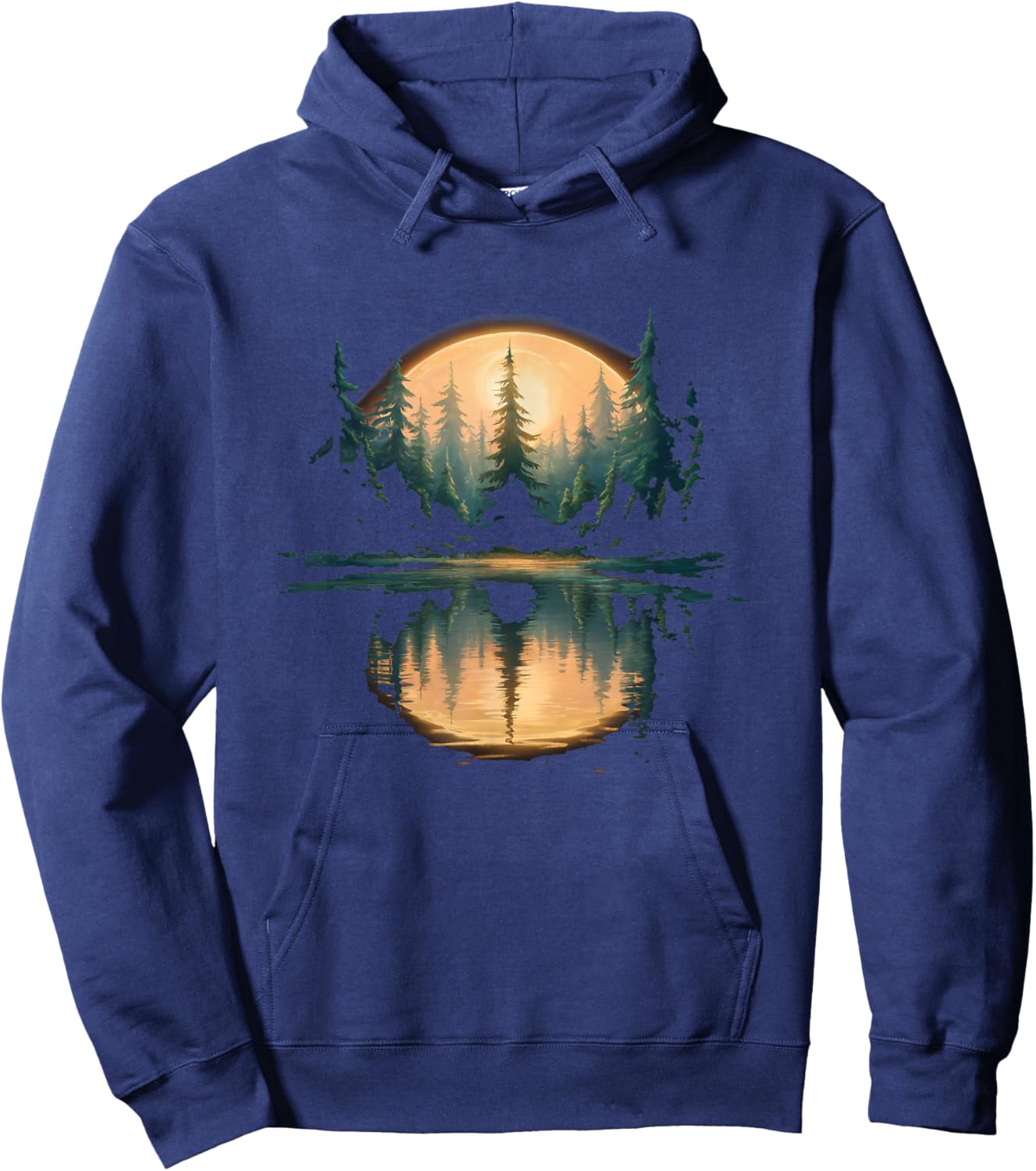 Wildlife Trees Outdoors Nature Retro Forest Graphic Hoodie - Hoodie | Navy