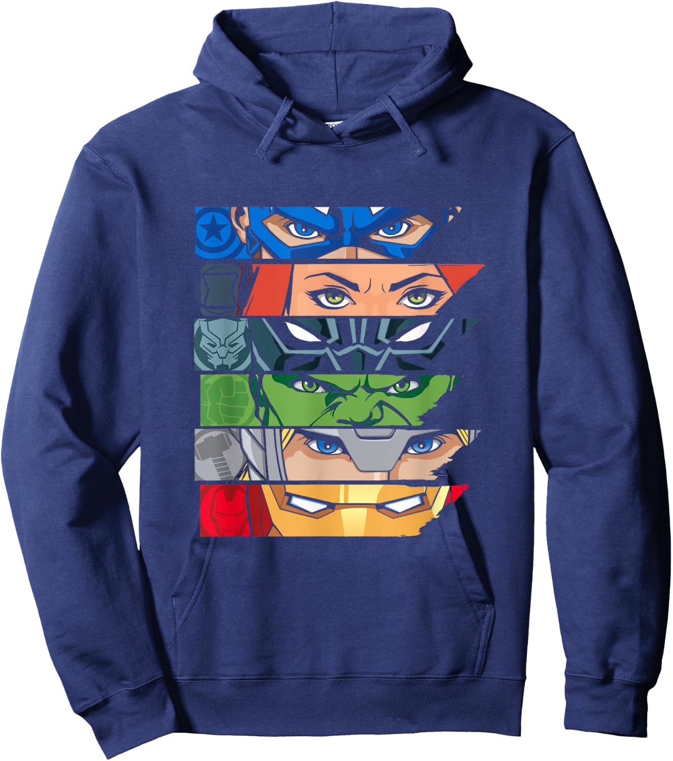 Marvel Avengers Super Hero Eyes Black Hoodie - Hoodie | Navy