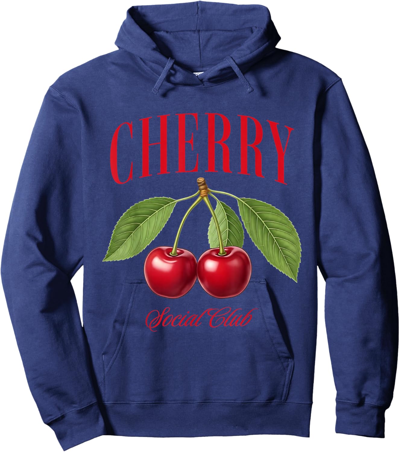 Cherry Social Club Vintage Botanical Fruit Hoodie - Hoodie | Navy