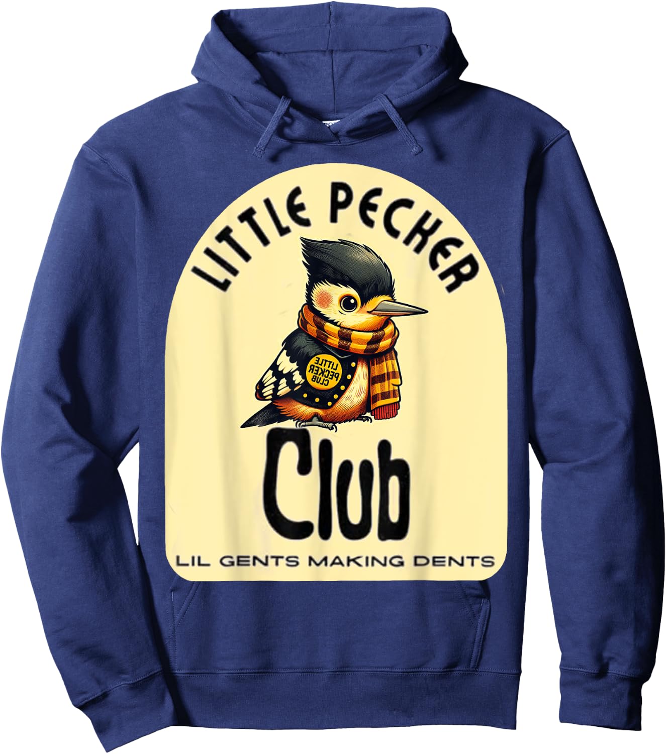 Little Pecker Club Hilarious Woodpecker Meme Hoodie - Hoodie | Navy