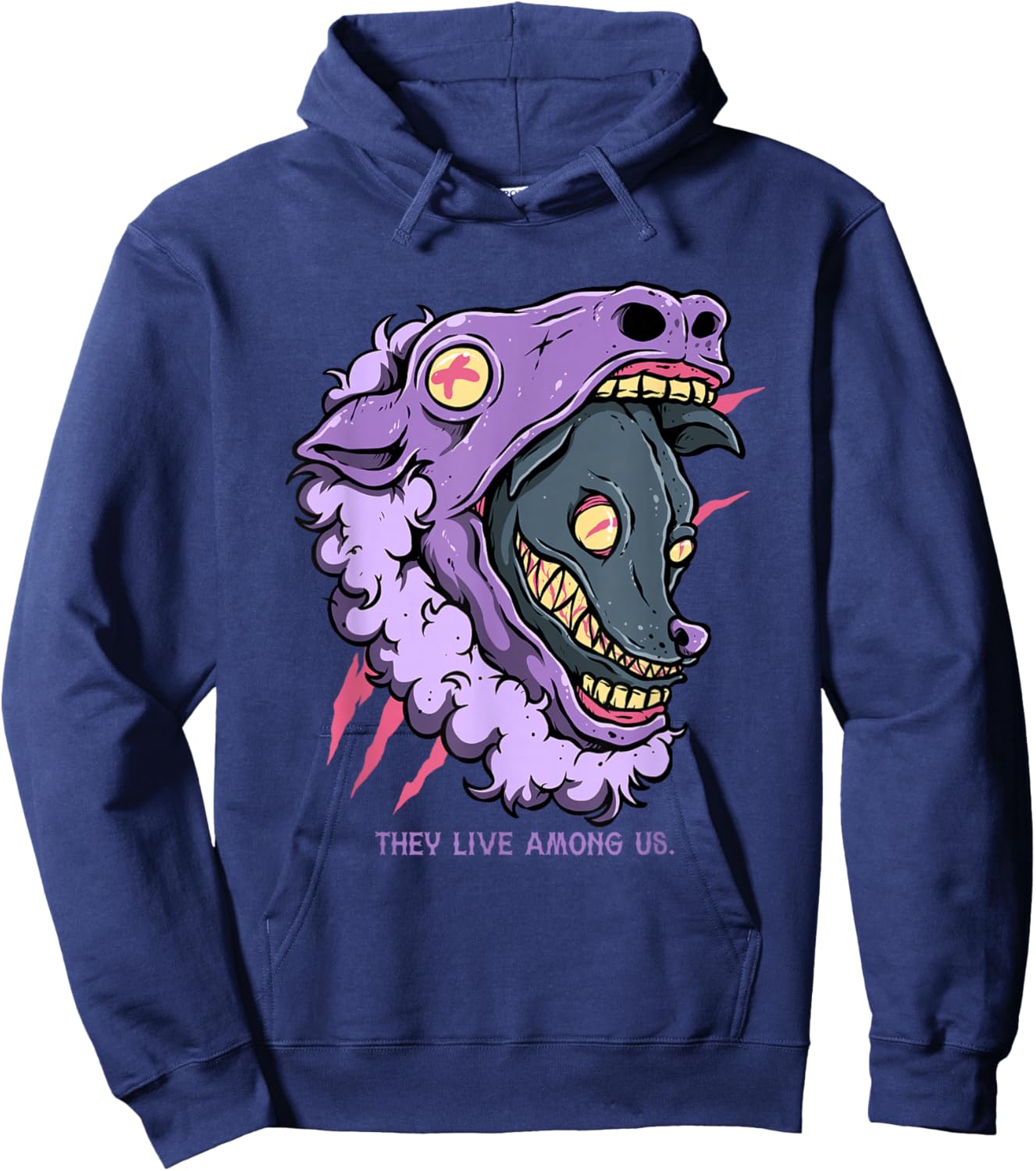 Wolf in Sheep Trust No One Manipulative They Live Among Us Hoodie - Hoodie | Navy