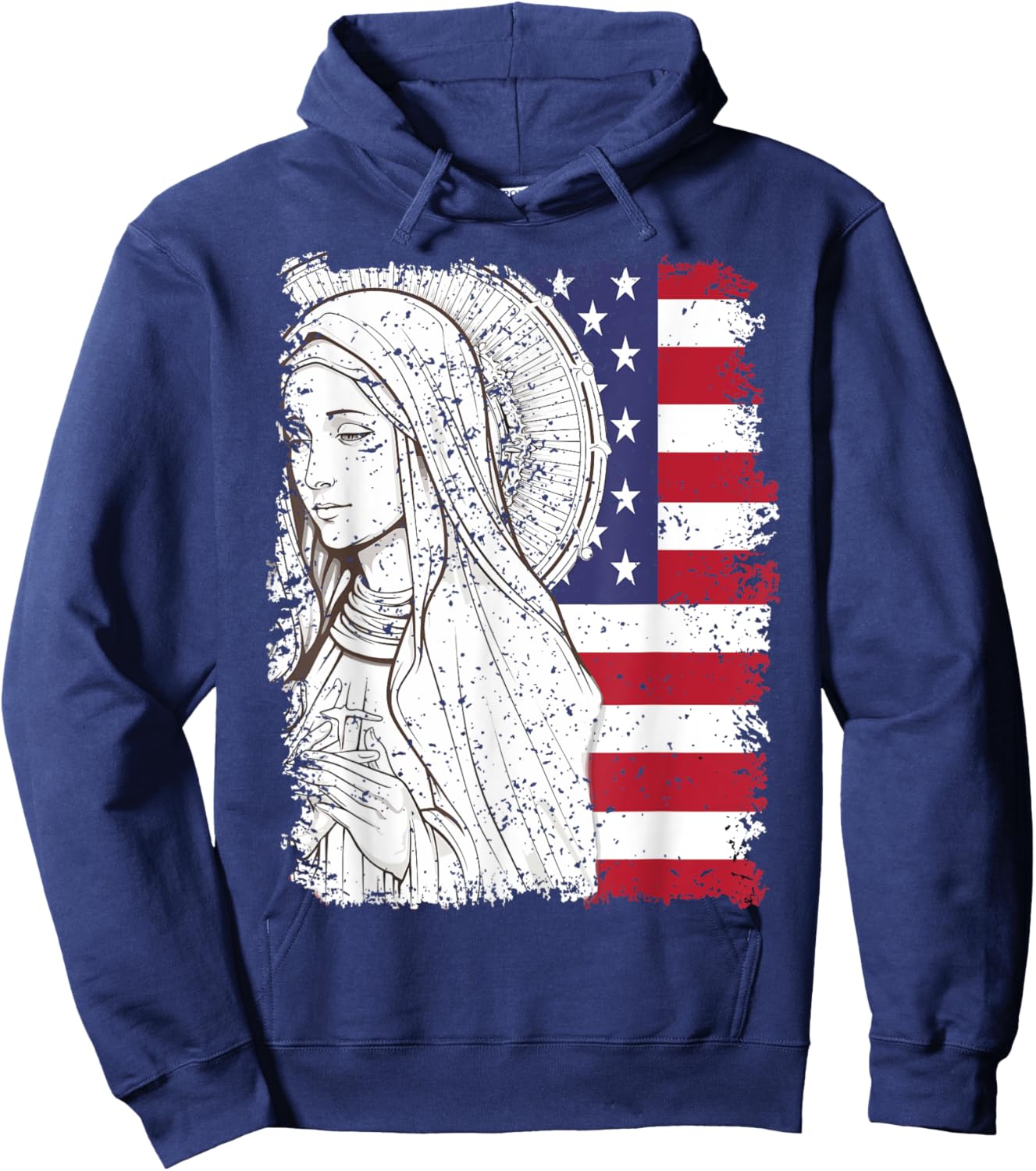 Our Lady of Fatima USA Flag Hoodie - Hoodie | Navy