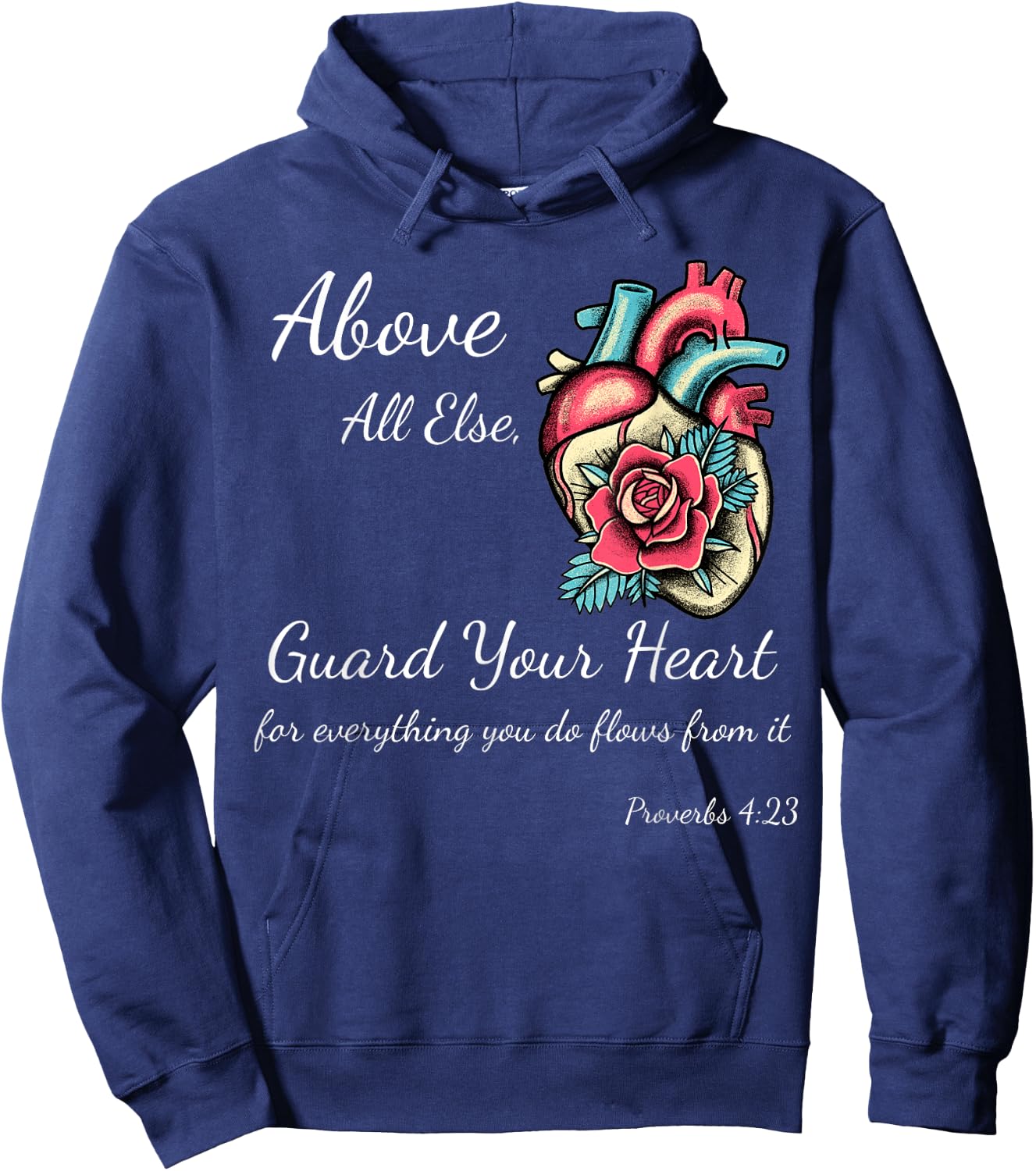 Above All Else Guard Your Heart Women Girls Teens Child Men Hoodie - Hoodie | Navy